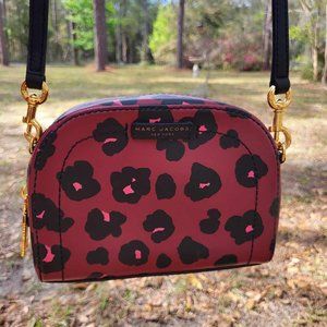 Marc Jacobs Crossbody Burgundy Pink Black Leopard Print Purse